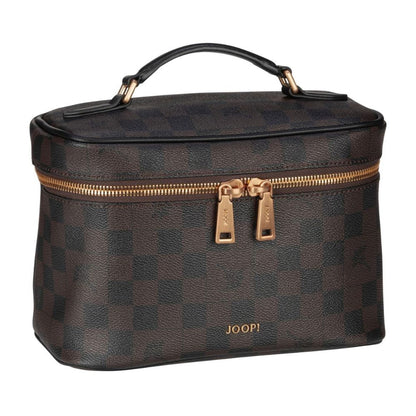 JOOP! 'Cortina Piazza' Kulturbeutel in Dunkelbraun mit herausnehmbarer Spiegel