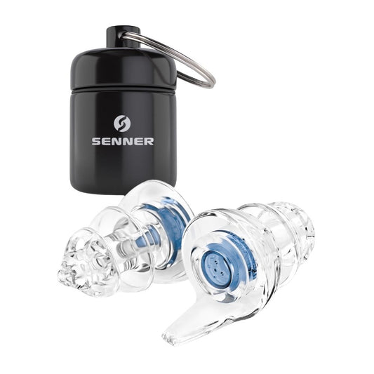 Senner® Earplugs for sleeping: Extra-soft with aluminum container for the earplugs (transparent)