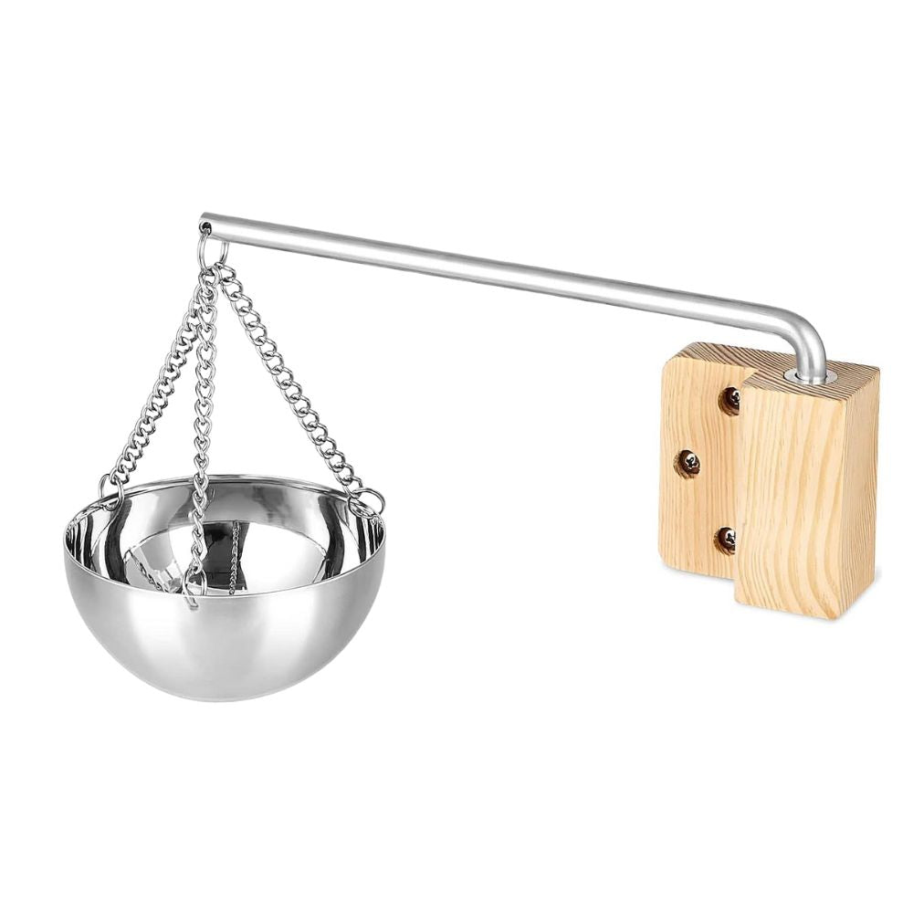 WOOLUCK Sauna Verdampferschale aus Edelstahl: Aroma Schüssel mit Zubehör | Hängend