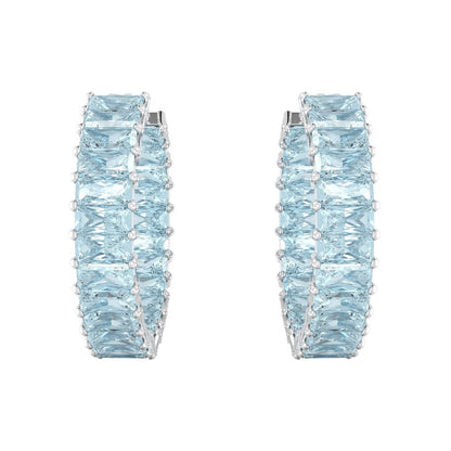 Swarovski Matrix Creoles women's earrings with blue Swarovski crystals